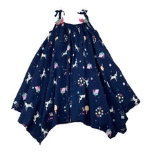 Load image into Gallery viewer, Girls Target, navy viscose dress, fairground, wash fade, FUC, size 2, L: 50cm