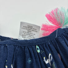 Load image into Gallery viewer, Girls Target, navy viscose dress, fairground, wash fade, FUC, size 2, L: 50cm
