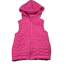 Load image into Gallery viewer, Girls Anko, pink quilted hooded vest, light marks on front, FUC, size 2,