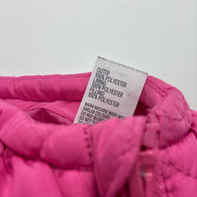 Load image into Gallery viewer, Girls Anko, pink quilted hooded vest, light marks on front, FUC, size 2,