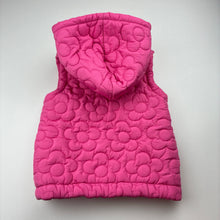 Load image into Gallery viewer, Girls Anko, pink quilted hooded vest, light marks on front, FUC, size 2,