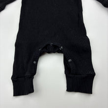 Load image into Gallery viewer, Unisex black, ribbed romper, EUC, size 000,