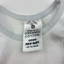 Load image into Gallery viewer, Unisex Target, white ribbed cotton singlet top, GUC, size 0000,