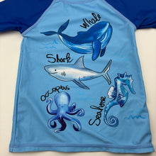 Load image into Gallery viewer, Unisex EwBob, short sleeve rashie/swim top, GUC, size 3-4,