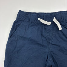 Load image into Gallery viewer, Boys H&amp;M, navy lightweight cotton shorts elasticated, GUC, size 4,