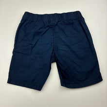 Load image into Gallery viewer, Boys H&amp;M, navy lightweight cotton shorts elasticated, GUC, size 4,