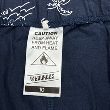Load image into Gallery viewer, Boys Bauhaus, navy cotton pyjama shorts elasticated, EUC, size 10,