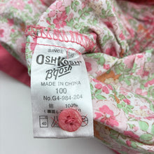 Load image into Gallery viewer, Girls OshKosh, floral cotton dress, wash fade, FUC, size 3, L: 50cm