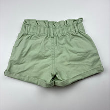 Load image into Gallery viewer, Girls 1964 Denim Co, green stretch cotton shorts elasticated, FUC, size 5,