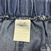 Load image into Gallery viewer, Girls Frozen, lightweight denim skirt elasticated, EUC, size 4,