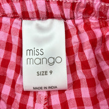 Load image into Gallery viewer, Girls Mango, checked lightweight cotton shorts elasticated, FUC, size 9,