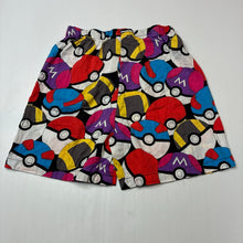 Load image into Gallery viewer, Unisex Peter Alexander, Pokemon cotton pyjama shorts, elasticated, wash fade, FUC, size 8,