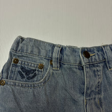 Load image into Gallery viewer, Girls Rip Curl, blue denim shorts elasticated, GUC, size 7-8,