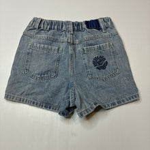 Load image into Gallery viewer, Girls Rip Curl, blue denim shorts elasticated, GUC, size 7-8,