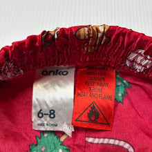 Load image into Gallery viewer, Girls Anko, lightweight Christmas pyjama shorts elasticated, EUC, size 6-8,