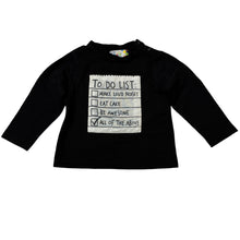 Load image into Gallery viewer, Unisex Maia, black cotton blend long sleeve tee, EUC, size 0,