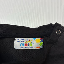 Load image into Gallery viewer, Unisex Maia, black cotton blend long sleeve tee, EUC, size 0,