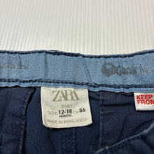 Load image into Gallery viewer, Boys Zara, blue cotton shorts adjustable, FUC, size 1,