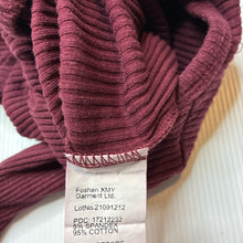 Load image into Gallery viewer, Unisex burgundy, stretchy ribbed romper, GUC, size 0,