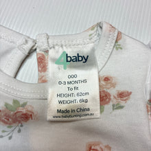 Load image into Gallery viewer, Girls 4 Baby, floral soft cotton bodysuit/ romper, EUC, size 000,
