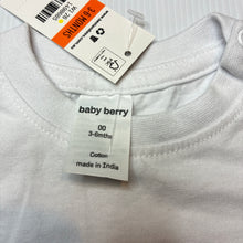 Load image into Gallery viewer, Unisex Baby Berry, white cotton tee/ top, NEW, size 00,