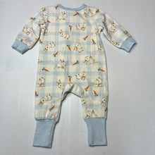 Load image into Gallery viewer, Unisex Baby Berry, stretchy zip romper, rabbits, EUC, size 000,