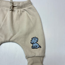 Load image into Gallery viewer, Boys Dymples, fleece lined pants/ bottoms, dinosaurs, elasticated, EUC, size 000,