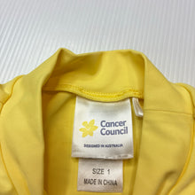 Load image into Gallery viewer, Girls Cancer Council, long sleeve rashy/ swim top, EUC, size 1,