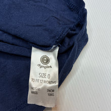Load image into Gallery viewer, Girls Dymples, navy cotton tee/ top, GUC, size 0,