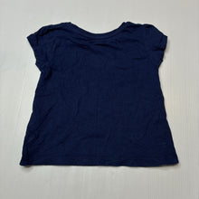 Load image into Gallery viewer, Girls Dymples, navy cotton tee/ top, GUC, size 0,