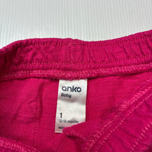 Load image into Gallery viewer, Girls Anko, pink cotton shorts elasticated, GUC, size 1,