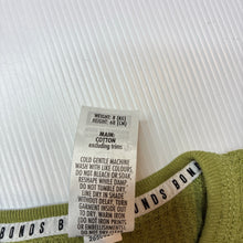 Load image into Gallery viewer, Unisex Bonds, green waffle cotton zip romper, EUC, size 00,