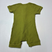 Load image into Gallery viewer, Unisex Bonds, green waffle cotton zip romper, EUC, size 00,