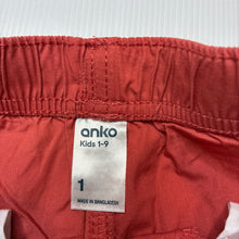 Load image into Gallery viewer, Boys Anko, lightweight cotton shorts elasticated, EUC, size 1,