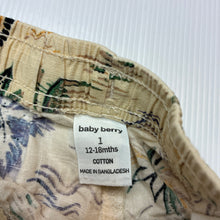 Load image into Gallery viewer, Boys Baby Berry, lightweight cotton shorts elasticated, EUC, size 1,