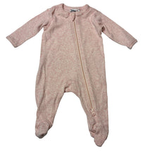 Load image into Gallery viewer, Girls Anko, pink marle ribbed cotton zip coverall/ romper, EUC, size 0000,