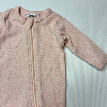 Load image into Gallery viewer, Girls Anko, pink marle ribbed cotton zip coverall/ romper, EUC, size 0000,