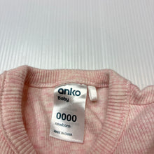 Load image into Gallery viewer, Girls Anko, pink marle ribbed cotton zip coverall/ romper, EUC, size 0000,