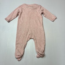 Load image into Gallery viewer, Girls Anko, pink marle ribbed cotton zip coverall/ romper, EUC, size 0000,