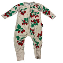 Load image into Gallery viewer, Unisex Bonds, zip Wondersuit/ zippy/ romper, strawberries, GUC, size 000,