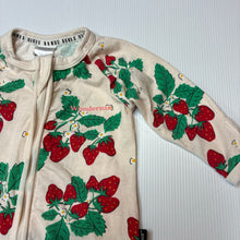 Load image into Gallery viewer, Unisex Bonds, zip Wondersuit/ zippy/ romper, strawberries, GUC, size 000,