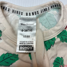 Load image into Gallery viewer, Unisex Bonds, zip Wondersuit/ zippy/ romper, strawberries, GUC, size 000,