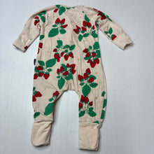 Load image into Gallery viewer, Unisex Bonds, zip Wondersuit/ zippy/ romper, strawberries, GUC, size 000,