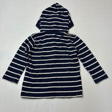 Load image into Gallery viewer, Boys Leroy, navy and white stripe cotton long sleeve hooded top, GUC, size 1,