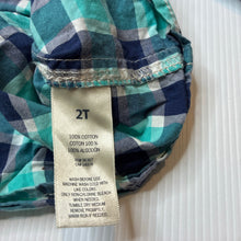 Load image into Gallery viewer, Boys Oshkosh, checked lightweight cotton long sleeve shirt, GUC, size 2,