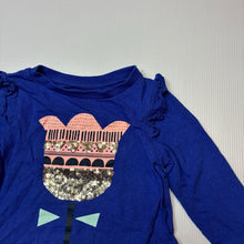 Load image into Gallery viewer, Girls Cotton On, cotton long sleeve tee/ top, sequin flower, GUC, size 1,