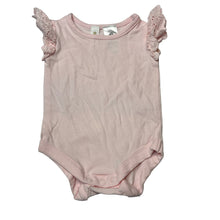 Load image into Gallery viewer, Girls Dymples, broderie trim bodysuit/ romper, EUC, size 000,
