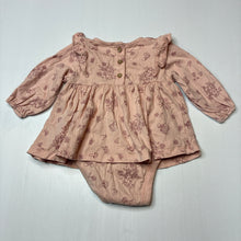 Load image into Gallery viewer, Girls Primark, floral cotton blend romper dress, EUC, size 00,