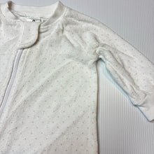 Load image into Gallery viewer, Girls Target, organic cotton blend terry zip romper, EUC, size 0000,