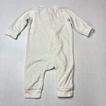 Load image into Gallery viewer, Girls Target, organic cotton blend terry zip romper, EUC, size 0000,